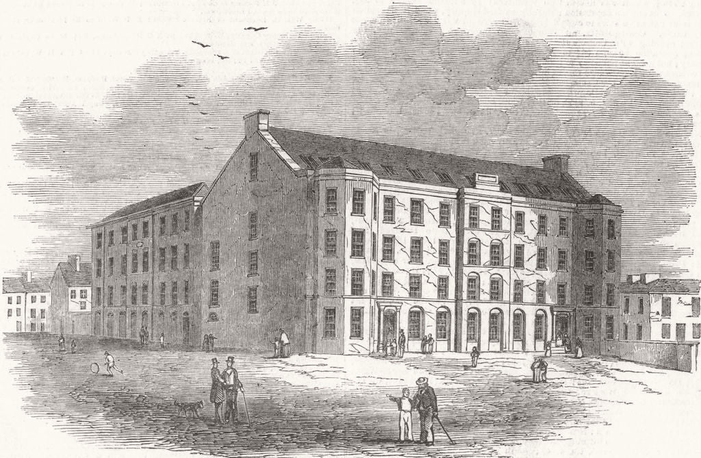 CHESHIRE. The Stockport Sunday-School 1850 old antique vintage print picture